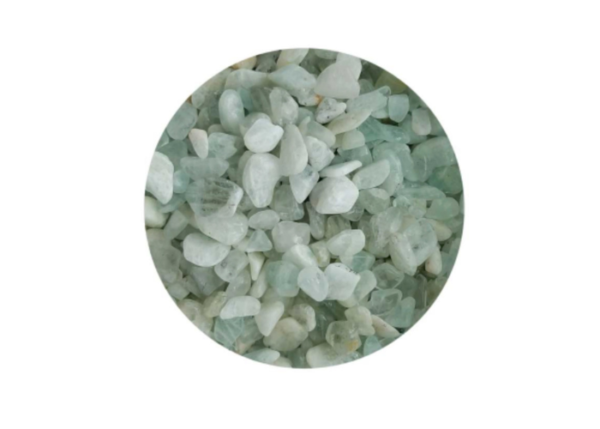 Tumbled aquamarine crystal gemstones