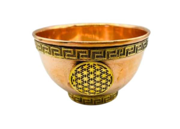 Metaphysical Store Supplies Gifts Copper offering bowls FLower of life
