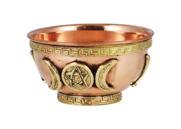 Metaphysical Store Supplies Gifts Copper offering bowls Triple Moon Goddess