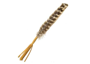 Leather Wrapped Feather Wand